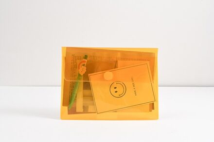 Sharkbang 1Pc Pvc Transparante A5 Bestand Zak Papieren Potlood Document Organizer Opbergtas Waterdichte Klittenband Zak Briefpapier 1stk geel