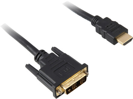 Sharkoon HDMI naar DVI-D (18+1) kabel, 1 m Zwart