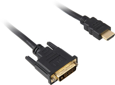 Sharkoon HDMI naar DVI-D (24+1) kabel, 1 m Zwart