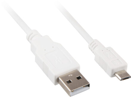 Sharkoon USB 2.0 Kabel, USB-A > Micro USB-B Wit