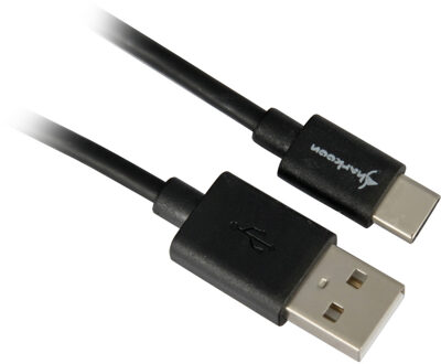 Sharkoon USB 2.0 Type-A - Type-C kabel, 1,5m Zwart