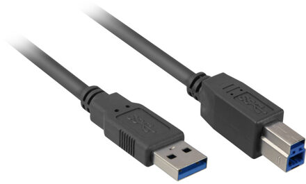 Sharkoon USB 3.0 Kabel, USB-A > USB-B Zwart