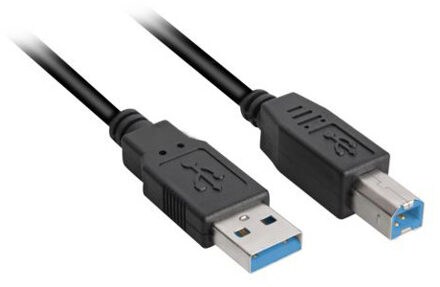 Sharkoon USB 3.0 Kabel, USB-A > USB-B Zwart