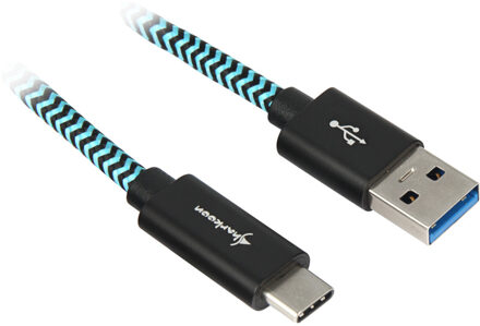 Sharkoon USB 3.2 kabel, USB-A > USB-C Zwart