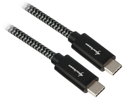 Sharkoon USB 3.2 kabel, USB-C > USB-C Zwart