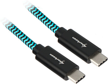 Sharkoon USB 3.2 kabel, USB-C > USB-C Zwart