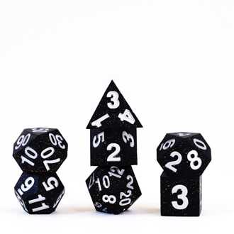 Sharp Edge Silicone Dice Set Gold Scatter (7)