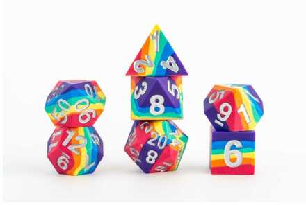 Sharp Edge Silicone Dice Set Rainbow (7)