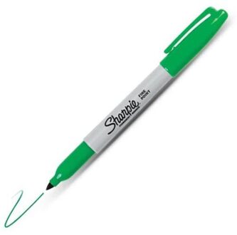 Sharpie Groene Permanent Classic Fine Marker - Fine Tip stift perfect voor markeren diverse oppervlakken zoals metaal, plastic, papier en hout