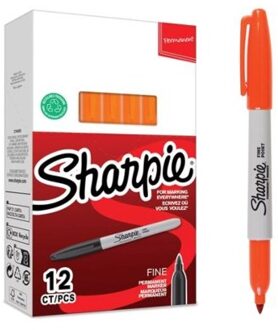 Sharpie Oranje Permanent Classic Fine Marker - Fine Tip marker perfect voor markeren diverse oppervlakken zoals metaal, plastic, papier en hout