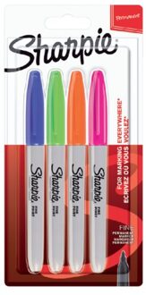 Sharpie Viltstift Sharpie rond 0.9mm blister a 4 stuks fun assorti