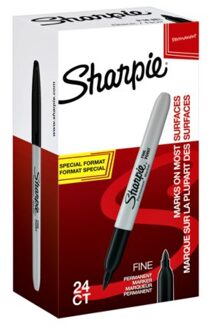 Sharpie Viltstift Sharpie rond 1.0mm F valuepack a 20+4 gratis zwart