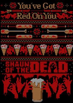 Shaun Of The Dead You've Got Red On You Kerst T-Shirt - Zwart - S