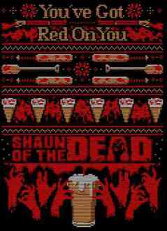 Shaun Of The Dead You've Got Red On You Kerst T-Shirt - Zwart - XL