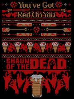 Shaun Of The Dead Youve Got Red On You Dames Kerst T-Shirt - Zwart - L