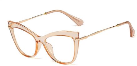 Shauna Anti-Blauw Licht TR90 Retro Vrouwen Cat Eye Optische Brilmonturen champagne