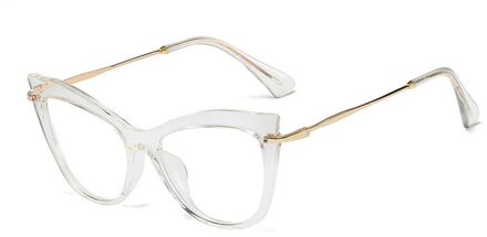 Shauna Anti-Blauw Licht TR90 Retro Vrouwen Cat Eye Optische Brilmonturen transparant