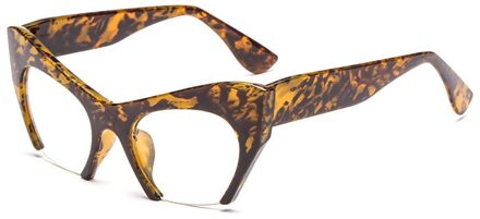 Shauna Retro Vrouwen Half Frame Cat Eye Brilmonturen Mode Optische Frame amber