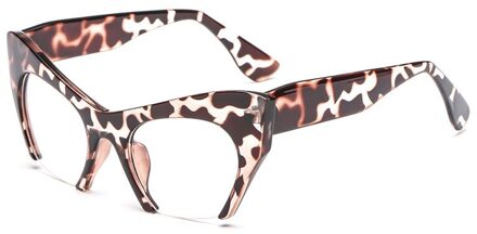 Shauna Retro Vrouwen Half Frame Cat Eye Brilmonturen Mode Optische Frame luipaard