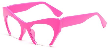 Shauna Retro Vrouwen Half Frame Cat Eye Brilmonturen Mode Optische Frame roos rood