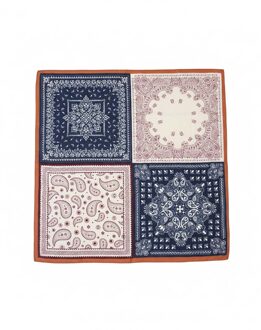 Shawl met paisley print Carre  blauw - One Size,