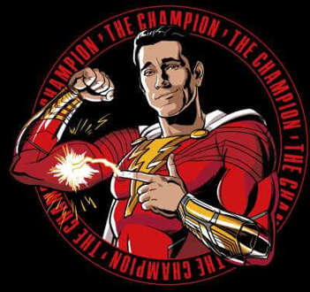Shazam! Fury of the Gods The Champion Composition Unisex T-Shirt - Black - 3XL Zwart