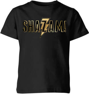 Shazam! Gold Logo kinder t-shirt - Zwart - 110/116 (5-6 jaar) - S