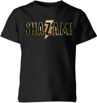 Shazam! Gold Logo kinder t-shirt - Zwart - 122/128 (7-8 jaar) - M
