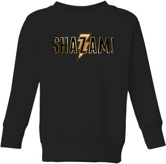 Shazam! Gold Logo kindertrui - Zwart - 122/128 (7-8 jaar) - M
