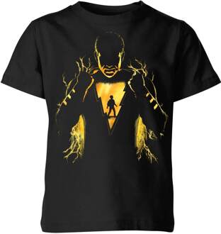 Shazam! Lightning Silhouet kinder t-shirt - Zwart - 98/104 (3-4 jaar) - XS