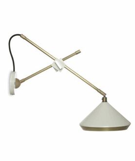 Shear Wandlamp - Messing - Wit
