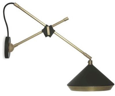 Shear Wandlamp - Messing - Zwart