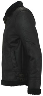 Shearling jacket lammy coat - maat S Zwart