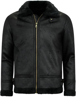 Shearling jacket - Lammy Coat - Zwart - Maat: L
