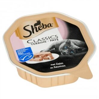 Sheba Classics paté met zalm natvoer kat (kuipjes 85 g) 22 x 85 g