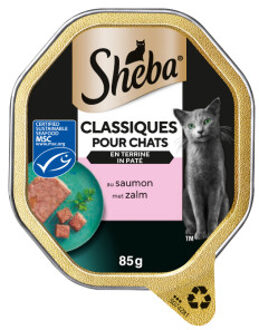 Sheba Classics paté met zalm natvoer kat (kuipjes 85 g) 44 x 85 g