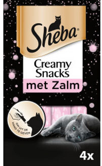 Sheba Creamy Snacks met zalm kattensnack (4 st) Per 6