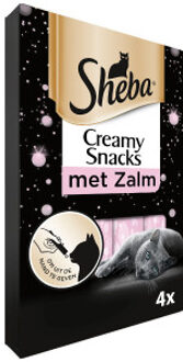 Sheba Creamy Snacks met zalm kattensnack (4 st) Per 6