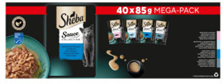 Sheba Delicatesses Vis Selectie in saus megapack natvoer kat maaltijdzakjes 2 verpakkingen (80 x 85 g)