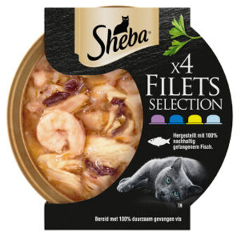 Sheba Filets Selectie in saus natvoer kat (kuipjes, multipack) 32 x 60 g