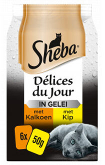 Sheba Kattenvoer Delices du Jour Gevogelte maaltijdzakjes in gelei 6x50 g 1x6