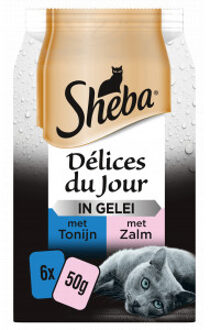 Sheba Kattenvoer Delices du Jour Vis maaltijdzakjes in gelei 6x50 g 1x6