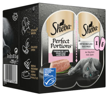 Sheba Kattenvoer Perfect Portfions Adult zalm in loaf 3 pack (2x37,5 g) 1x8