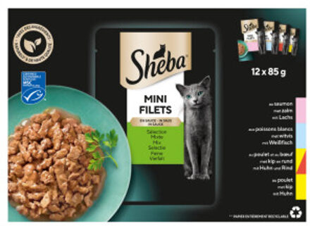 Sheba Multipack Mini Filets Chef Pouch 12x85 g