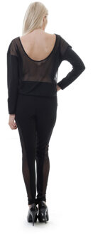 Sheer Print Top met lage rug in zwart - maat