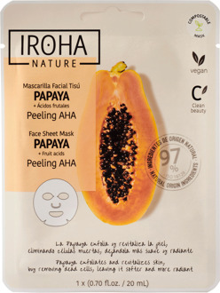 Sheet Mask IROHA Nature Peeling AHA Papaya Face Sheet Mask 1 st