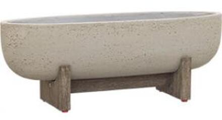 Shelby S beige washed 64 cm ovale bloempot op poten