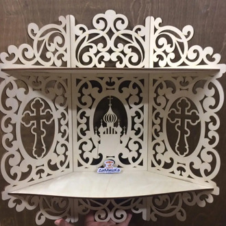 Shelf for icons angular. Iconostas home shelf. holder organizer. Релизеозные Orthodox goods.