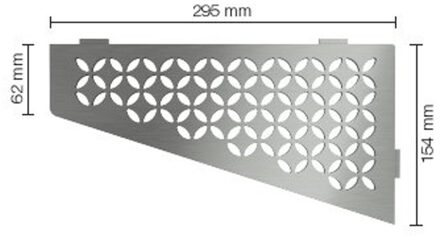 Shelf Planchet Floral 15,4x29,5cm rvs geborsteld