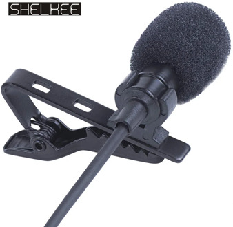 SHELKEE Omnidirectional Mini Audio Mic Microphone 3.5mm Jack Lavalier Tie Clip Mic for Speech Leture Interview K song